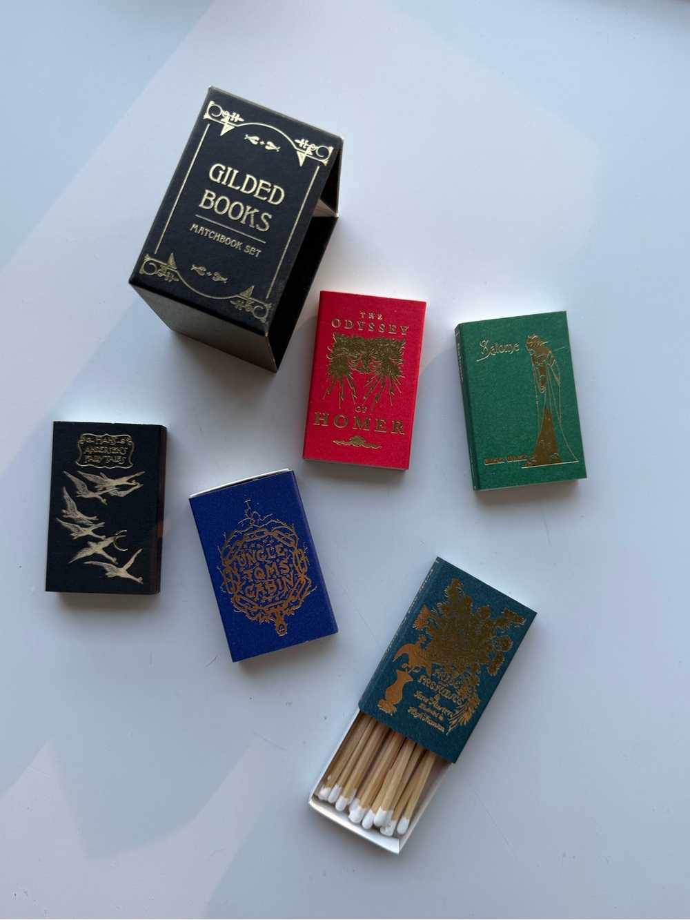 Gilded Books Matchbook Set - Multicolor Mini Decorative Matches